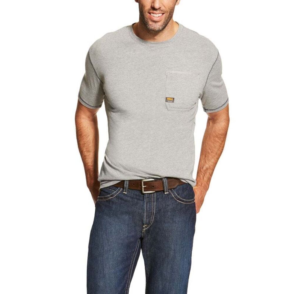 image of Men's Rebar Workman Short Sleeve T-Shirt, Heather Grey