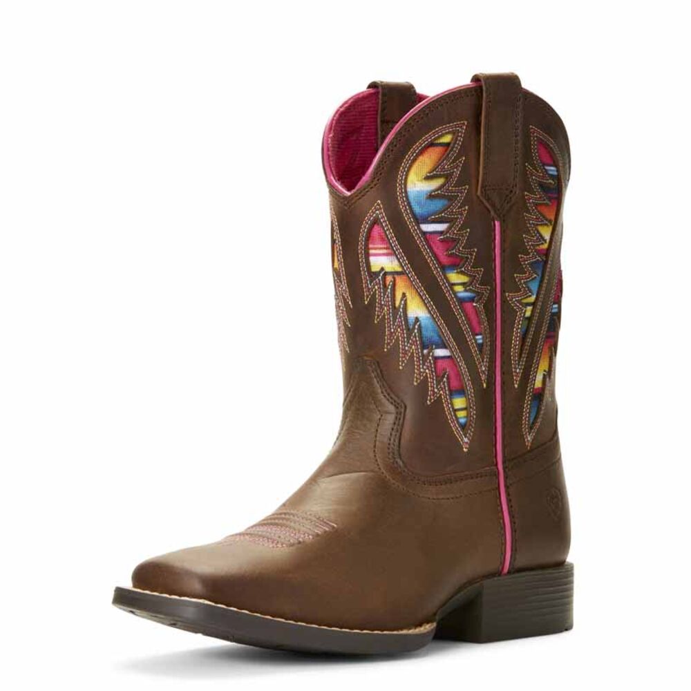 image of Kid's Quickdraw VentTEK Western Boot, Distressed Brown