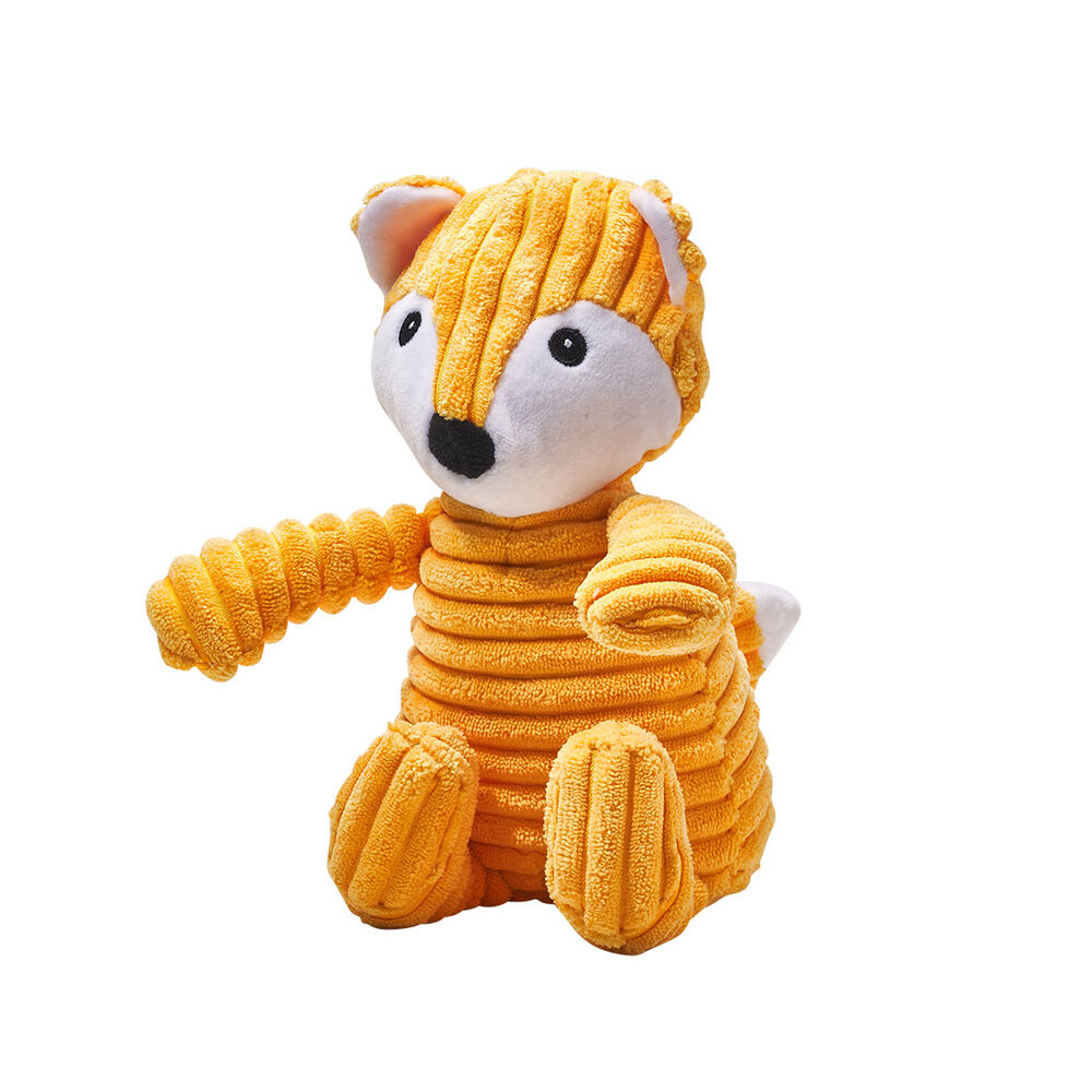 image of Corduroy Fox Squeaky Dog Toy