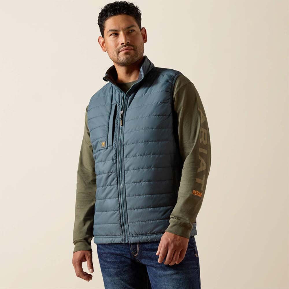 image of Men's Rebar Cordura Ripstop Lightweight Insulated Vest, Dark Slate