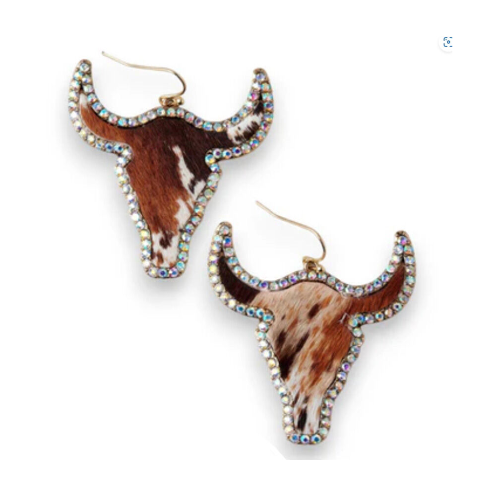 image of Longhorn Calf Hair Earrings