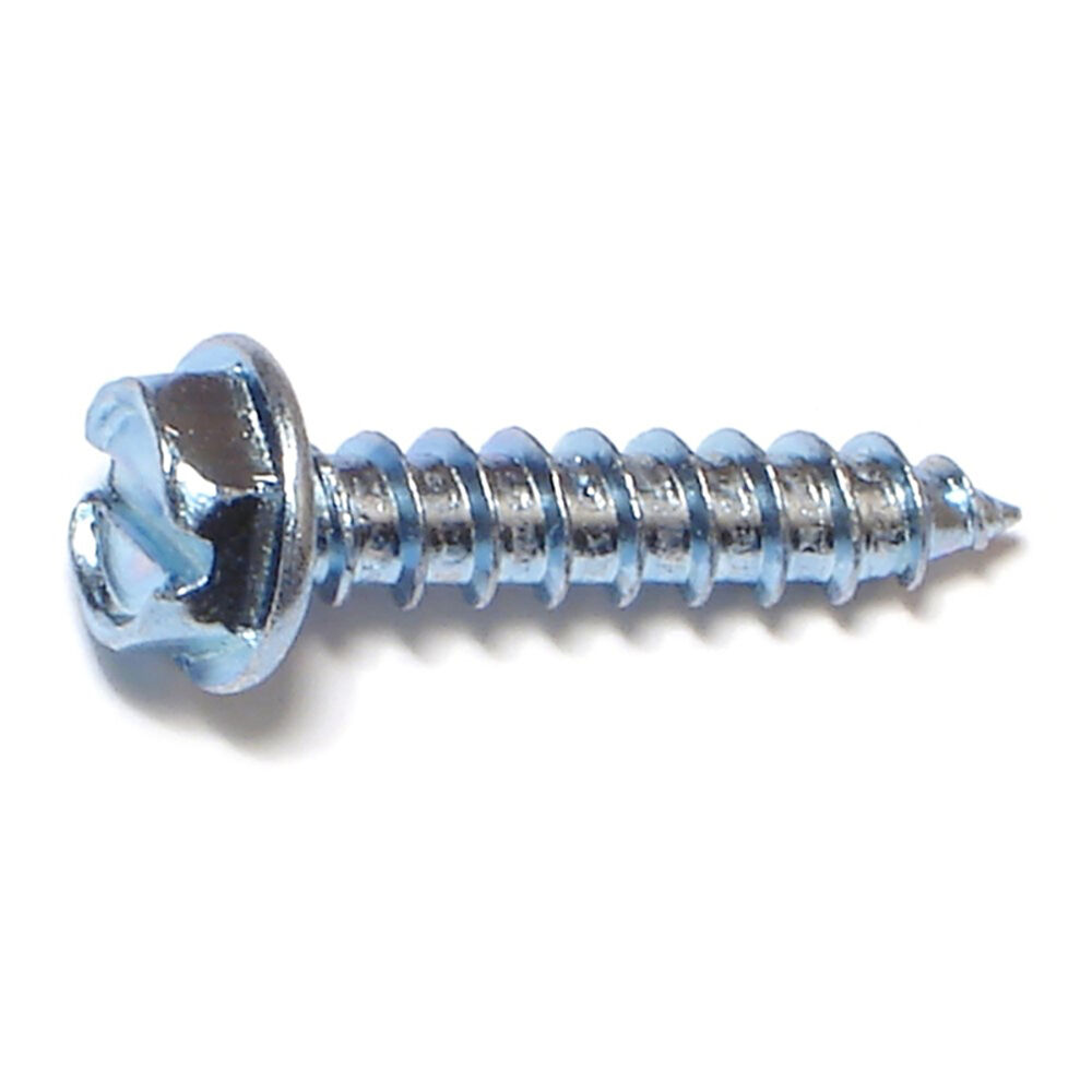 image of 12 X 1 Slotted Hex Washer sheet Metal Screw
