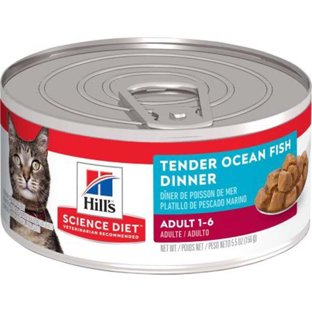 image of Wet Adult Cat Food- Tender Ocean Fish Dinner, 5.5 oz