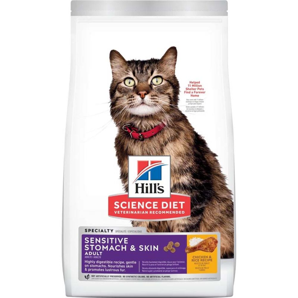 image of Dry Adult Cat Food- Sensitive Stomach and Skin, 15.5 lb
