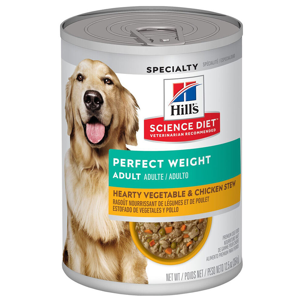 image of Wet Adult Dog Food- Perfect Weight, Hearty Vegetable and Chicken Stew, 12.5 oz