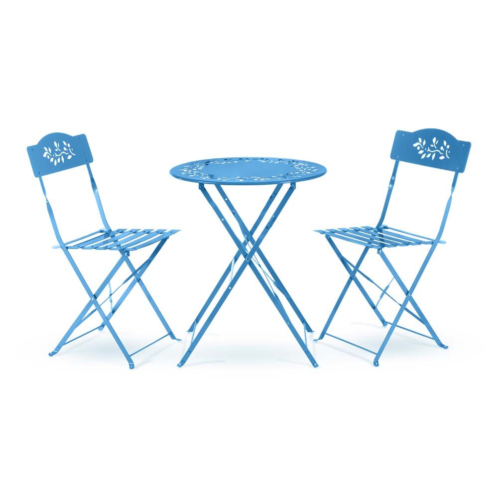 image of Metal Bistro Set - Blue, 3 pc