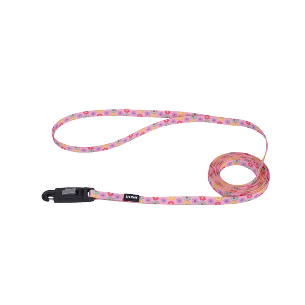 image of Patterned Pet Leash with E-Z Snap - Daisy Multicolor, XS