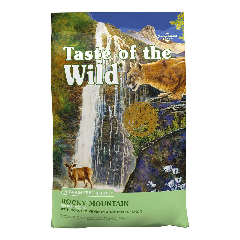 image of Taste of the Wild Dry Cat Food- Rocky Mountain, Grain-Free,  Roasted Venison and Smoke-Flavored Salmon, 14 lb