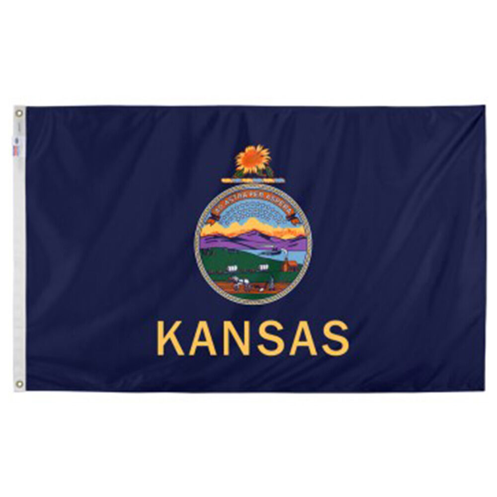 image of 3 ft x 5 ft Nylon Kansas State Flag