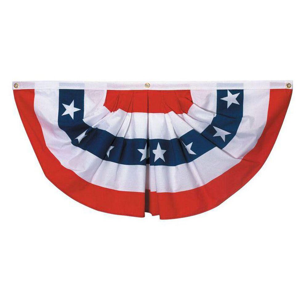 image of 3 ft x 6 ft Polycotton American Pleated Fan