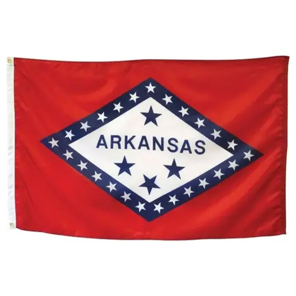 image of 3 ft x 5 ft Nylon Arkansas State Flag