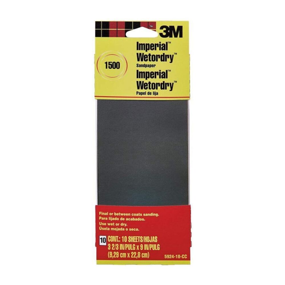 image of 3-2/3 in. x 9 in. 1500 Grit Sandpaper (10 Sheets-Pack)
