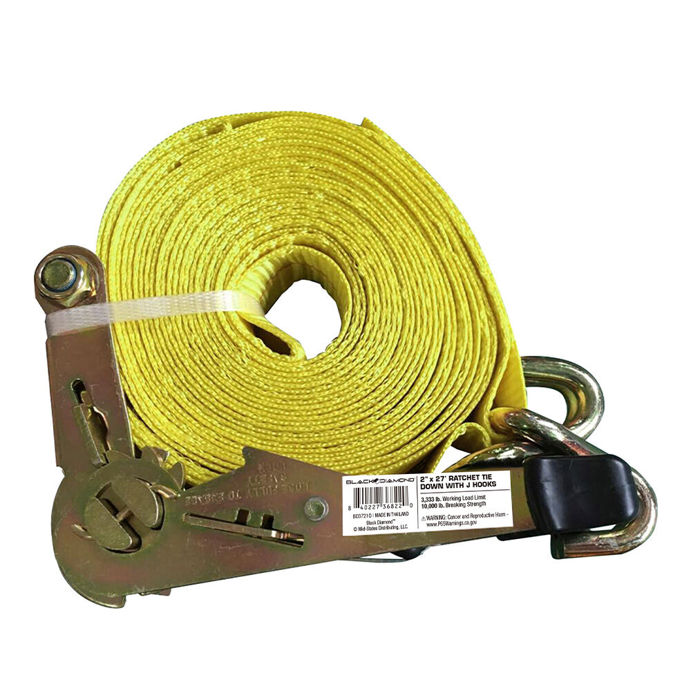 image of 2 in x 27 ft Ratchet Tie Down with J Hooks