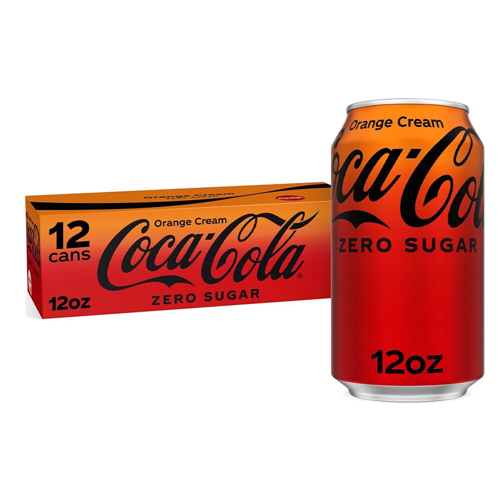 image of Canned Soda, Orange Cream, Zero Sugar, 12 fl oz, 12 pk