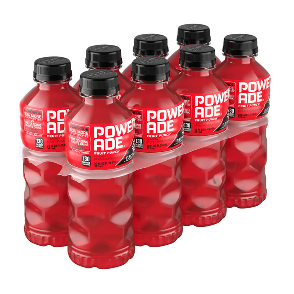 image of Sports Drink, Fruit Punch, 20 oz, 8 pk