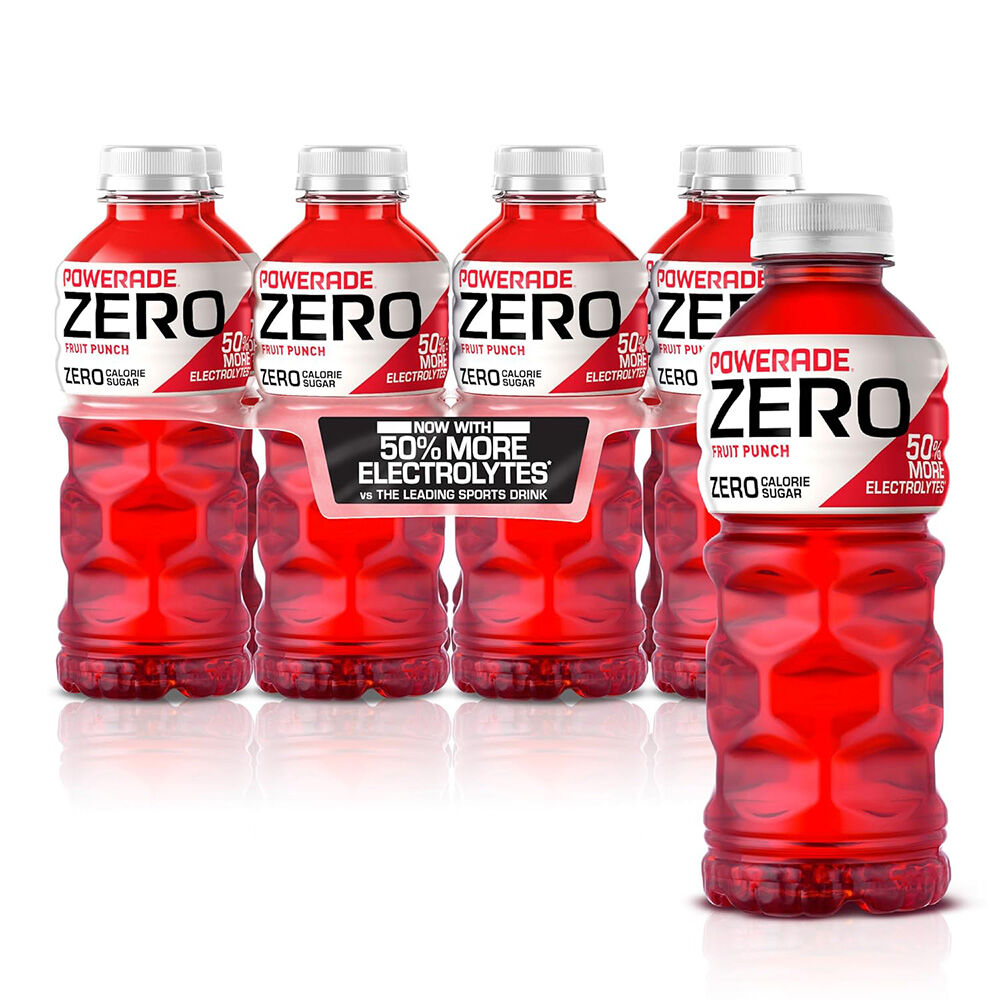 image of Sports Drink, Zero, Fruit Punch, 20 oz, 8 pk