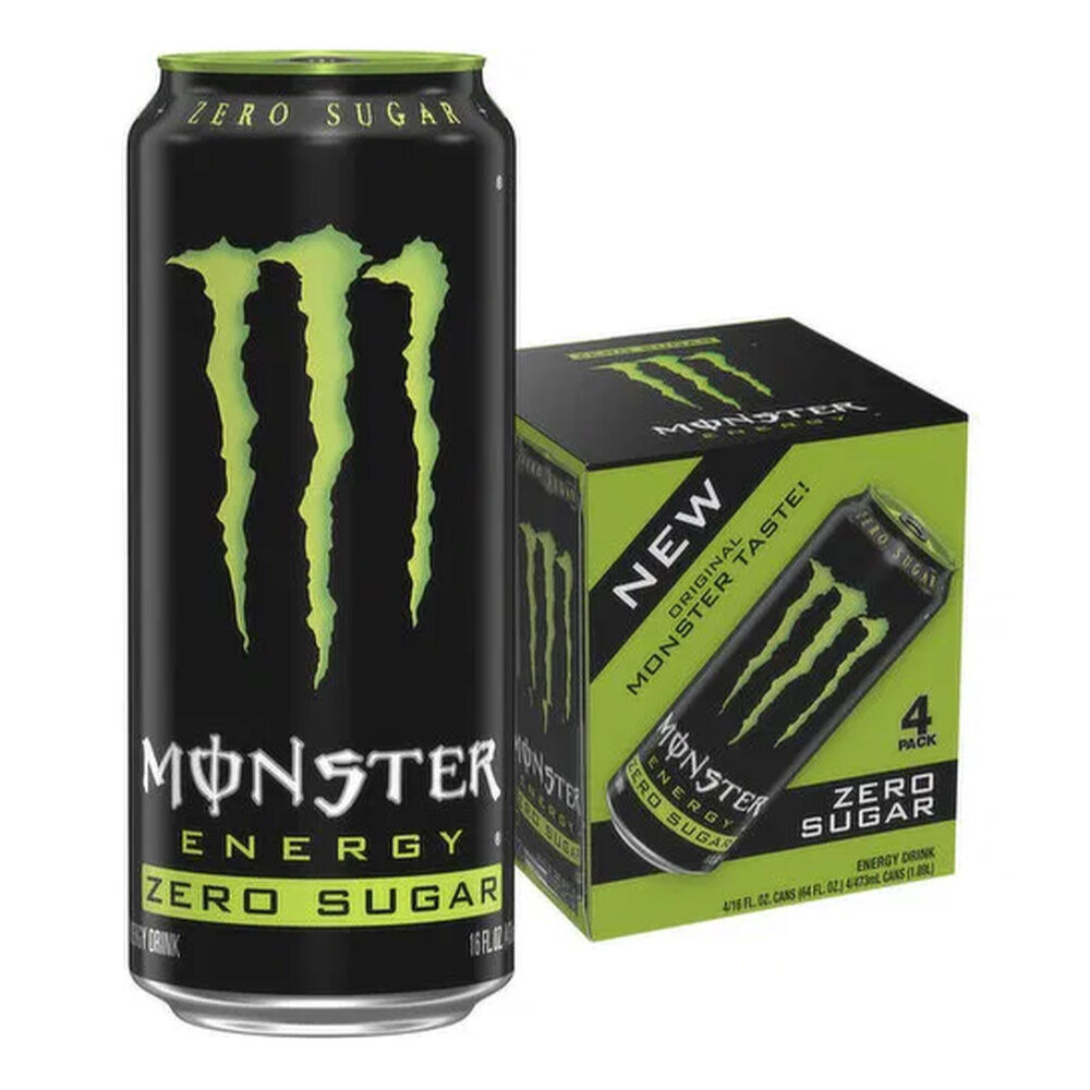 image of Energy Drink, Zero Sugar, 16 fl oz, 4 pk