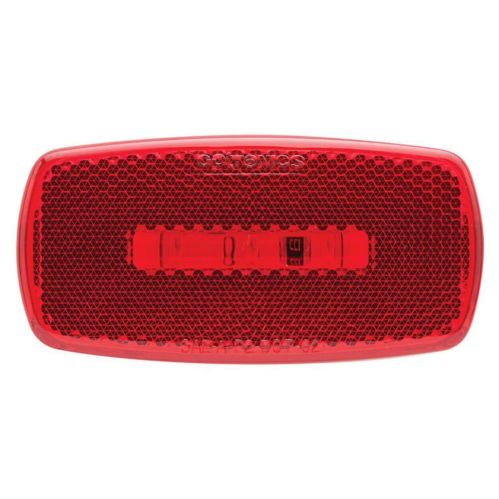image of Red LED Oblong Marker/Clearance Light, White Base