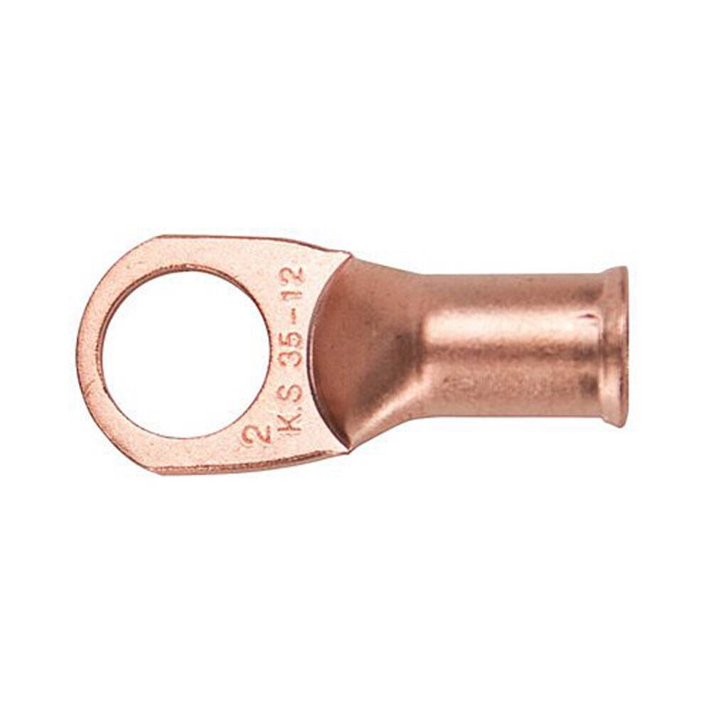 image of 2 AWG Crimp On Copper Lug, 3/8 in 