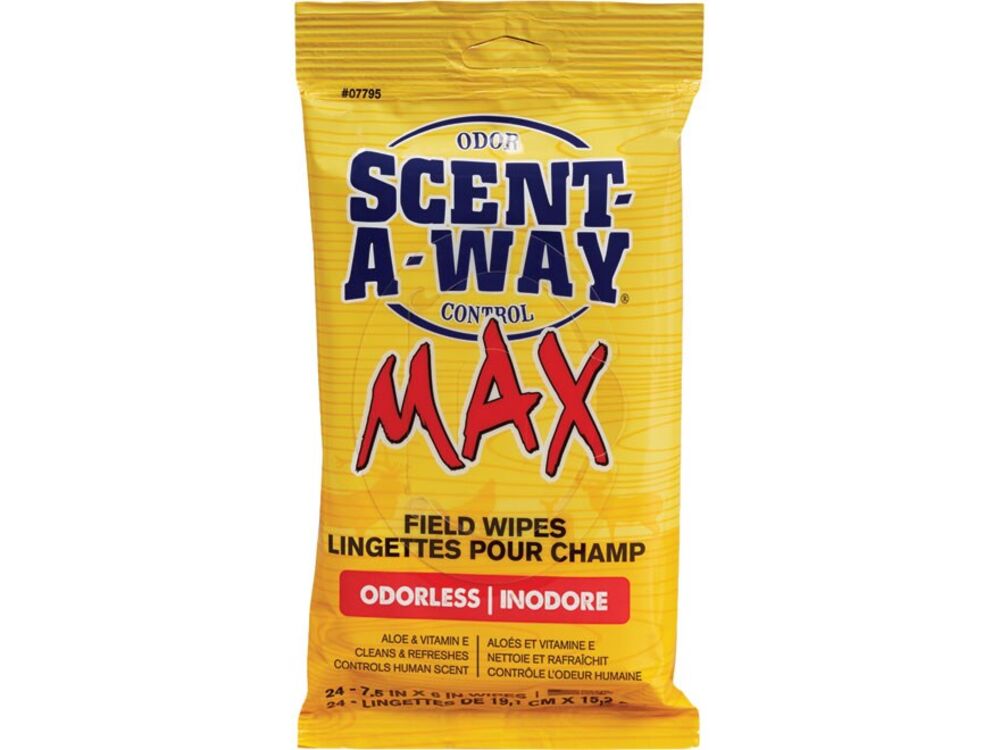 image of MAX Odorless Scent Elimination Field Wipes, 24 pack
