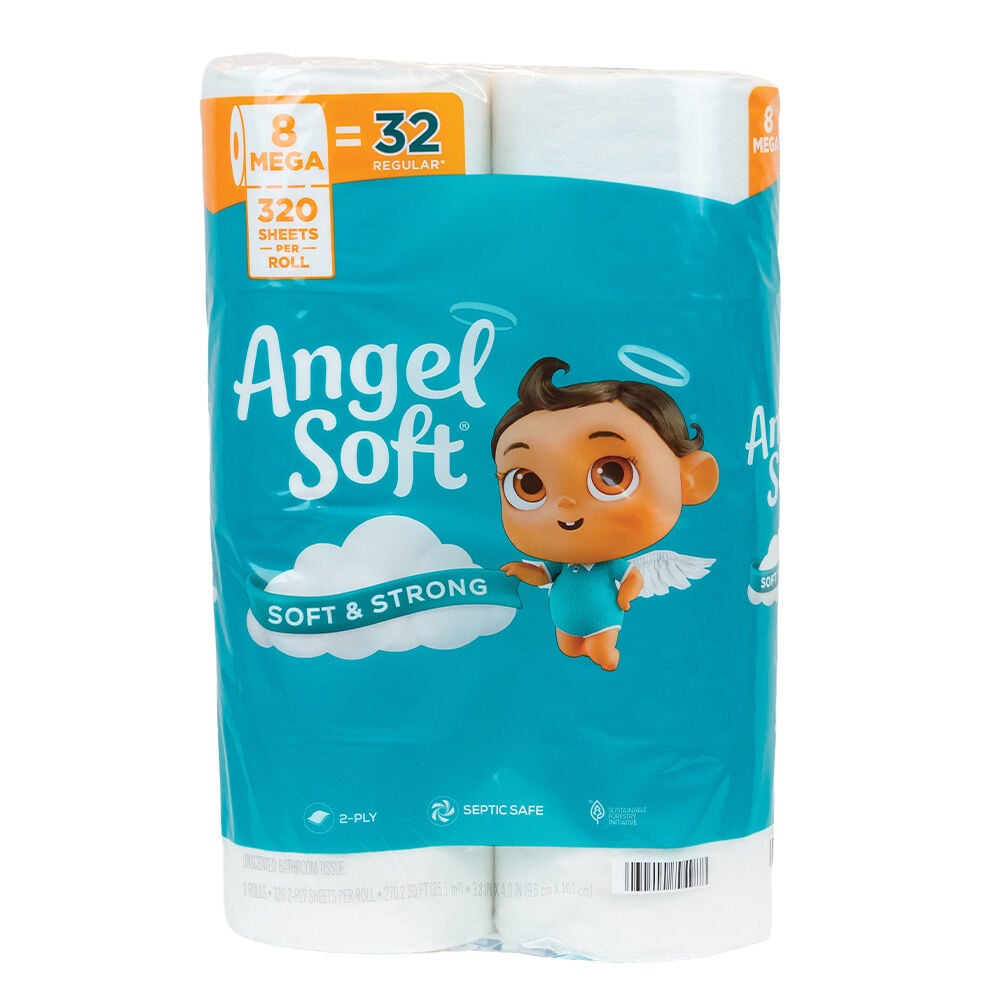 image of Ultra Soft & Strong Toilet Paper, 12 Mega Rolls