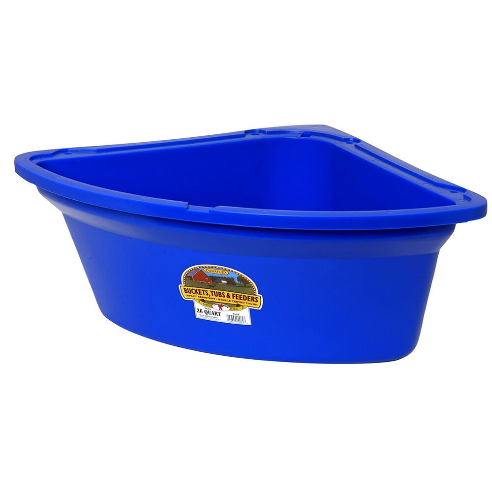 image of Corner Feeder Bucket, Blue, 26 qt