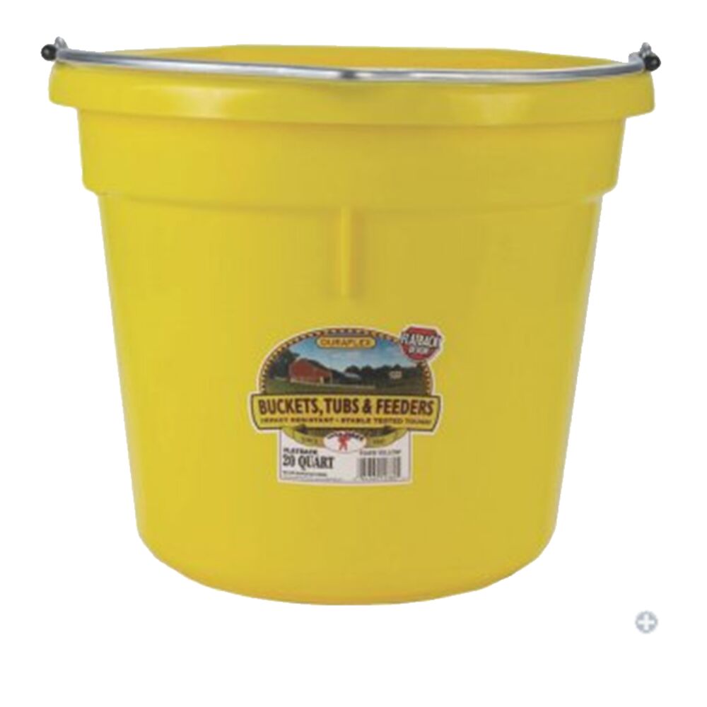 image of Poly Flat Back Bucket, Yellow, 20 qt