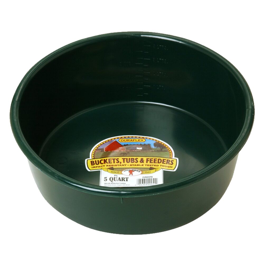 image of Little Giant Feed Pan, Green, 5 qt