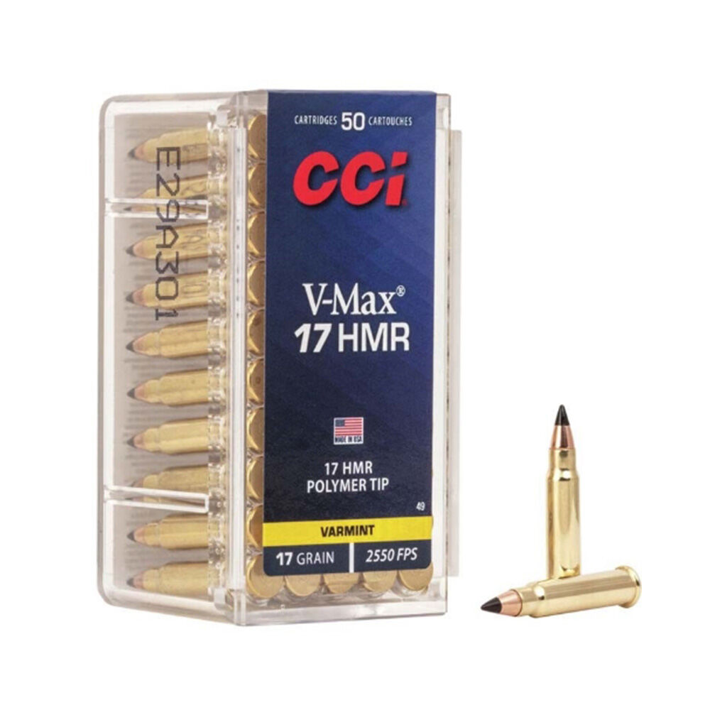 image of 17 HMR 17 Grain V-Max Rimfire Ammunition, 50 Rounds