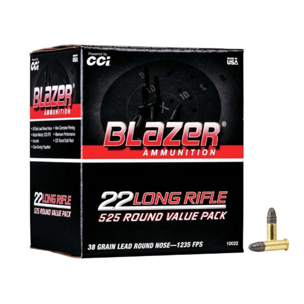 image of .22 LR 38 Grain Lead Round Nose Rimfire Ammunition, 525 rds