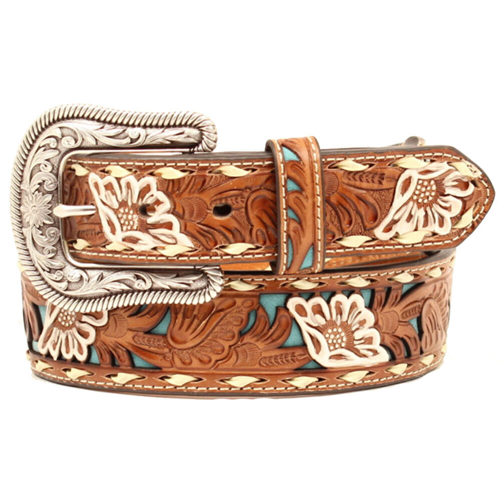 image of Women's Belt- Embossed Flower