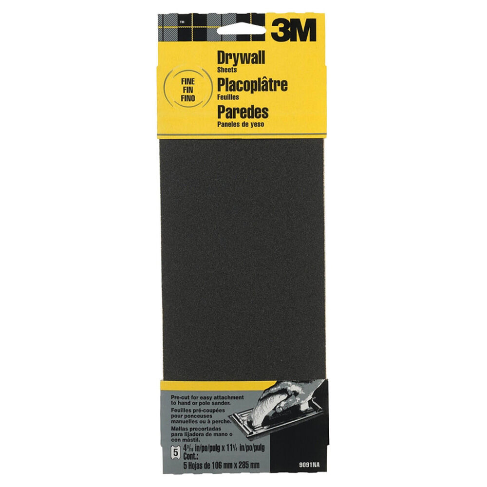 image of 11 in x 4 3/16 in Fine Drywall Sandpaper, 5 pk