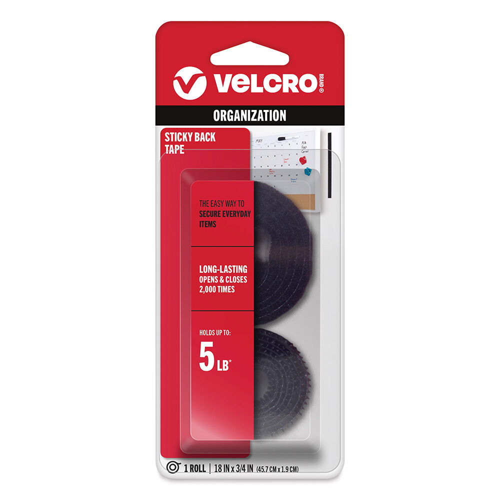 image of 3/4 in x 18 in Black Sticky Back Tape Roll