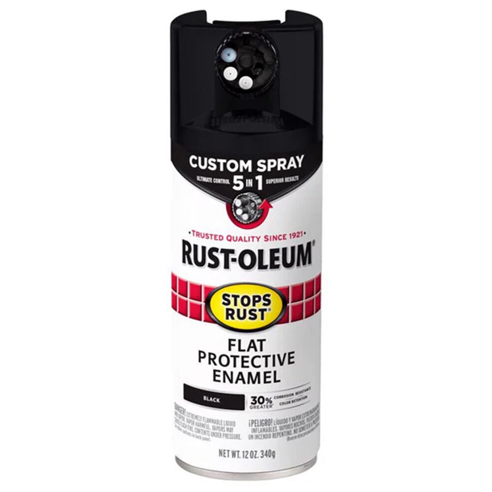 image of Stops Rust 5-In-1 Flat Protective Enamel Spray Paint, 12 oz
