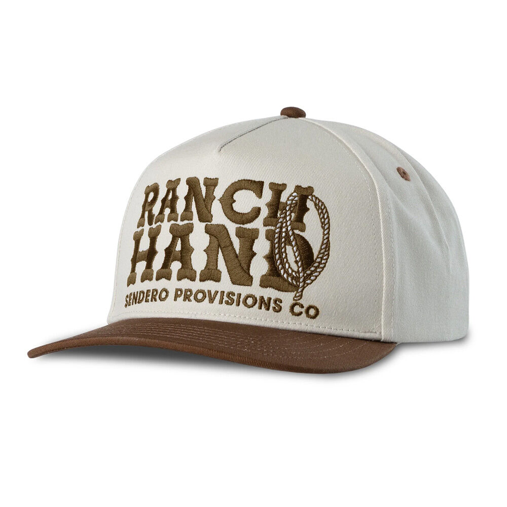 image of Men's Ranch Hand Snapback Hat, Cream/Brown