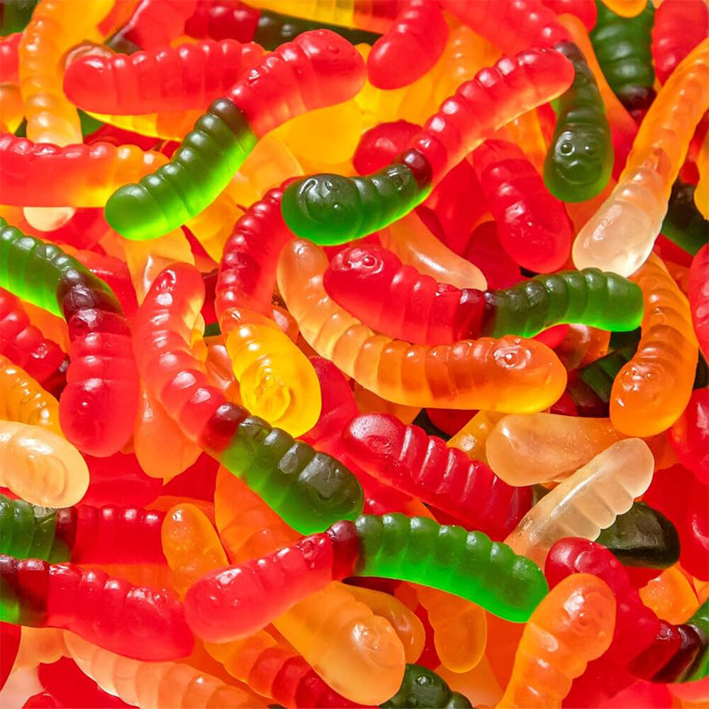 image of Assorted Gummi Worms Candy Tub, 16 oz