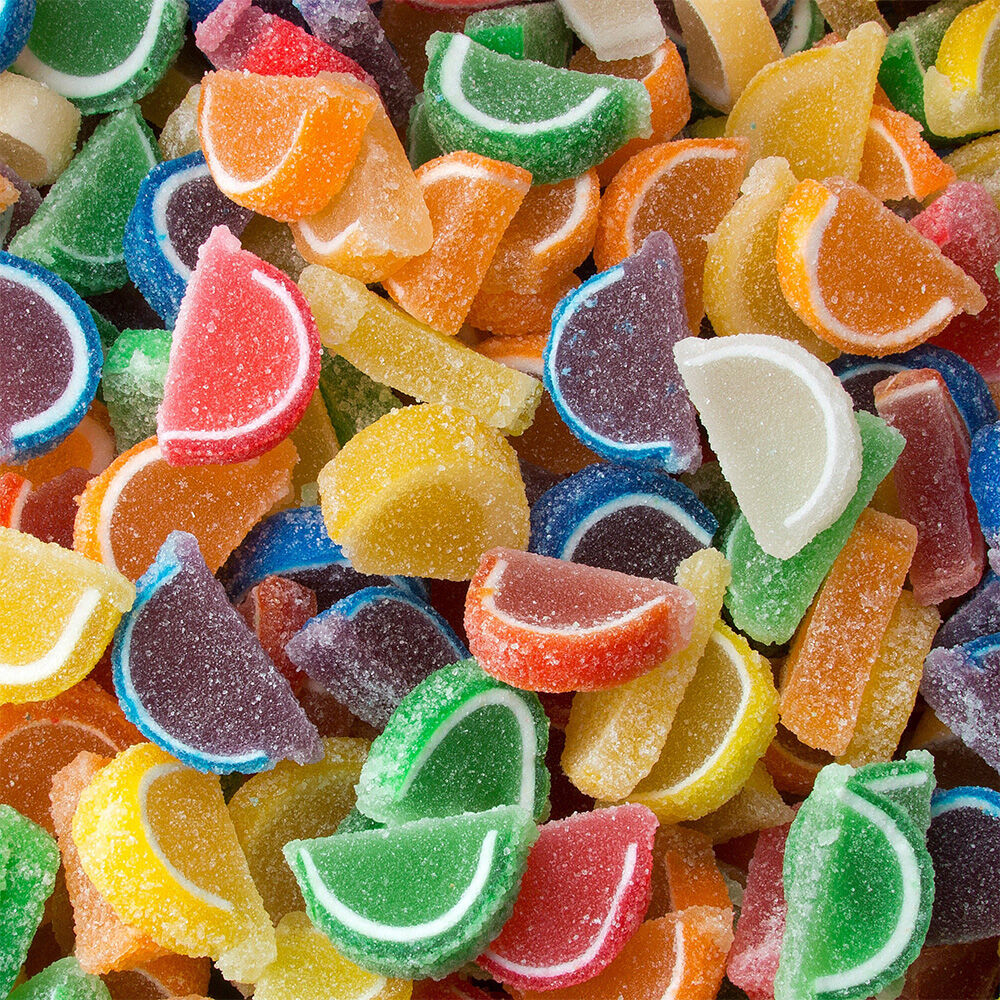 image of Assorted Fruit Slices Jells Tub, 17 oz