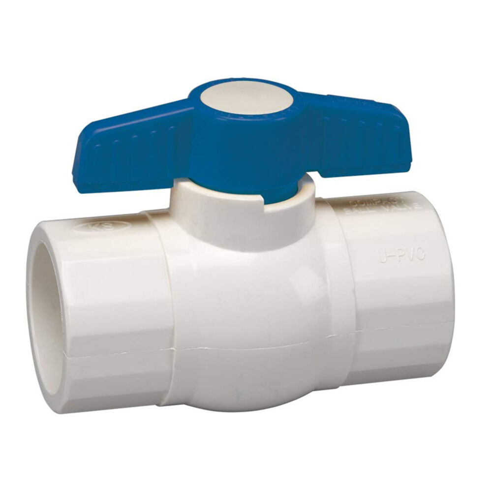 image of Ball Valve, PVC Schedule 40, Solvent x Solvent, 1/2-Inch