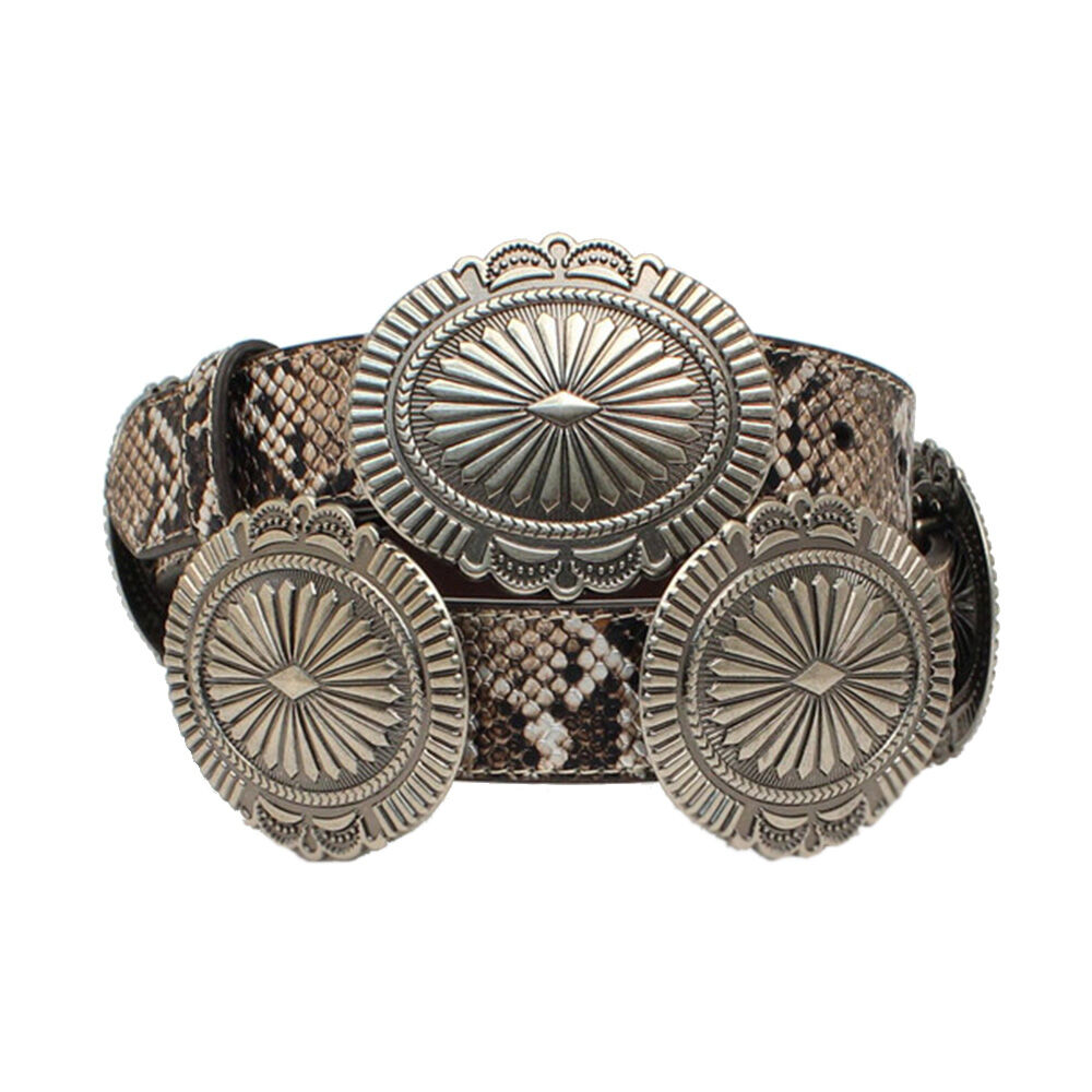 image of Women's Belt- Snake Skin with Oval Concho