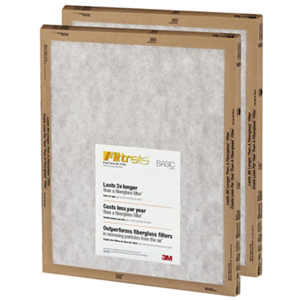 image of Basic Flat Panel Filter, 20 x 20 x 1, 2 pack