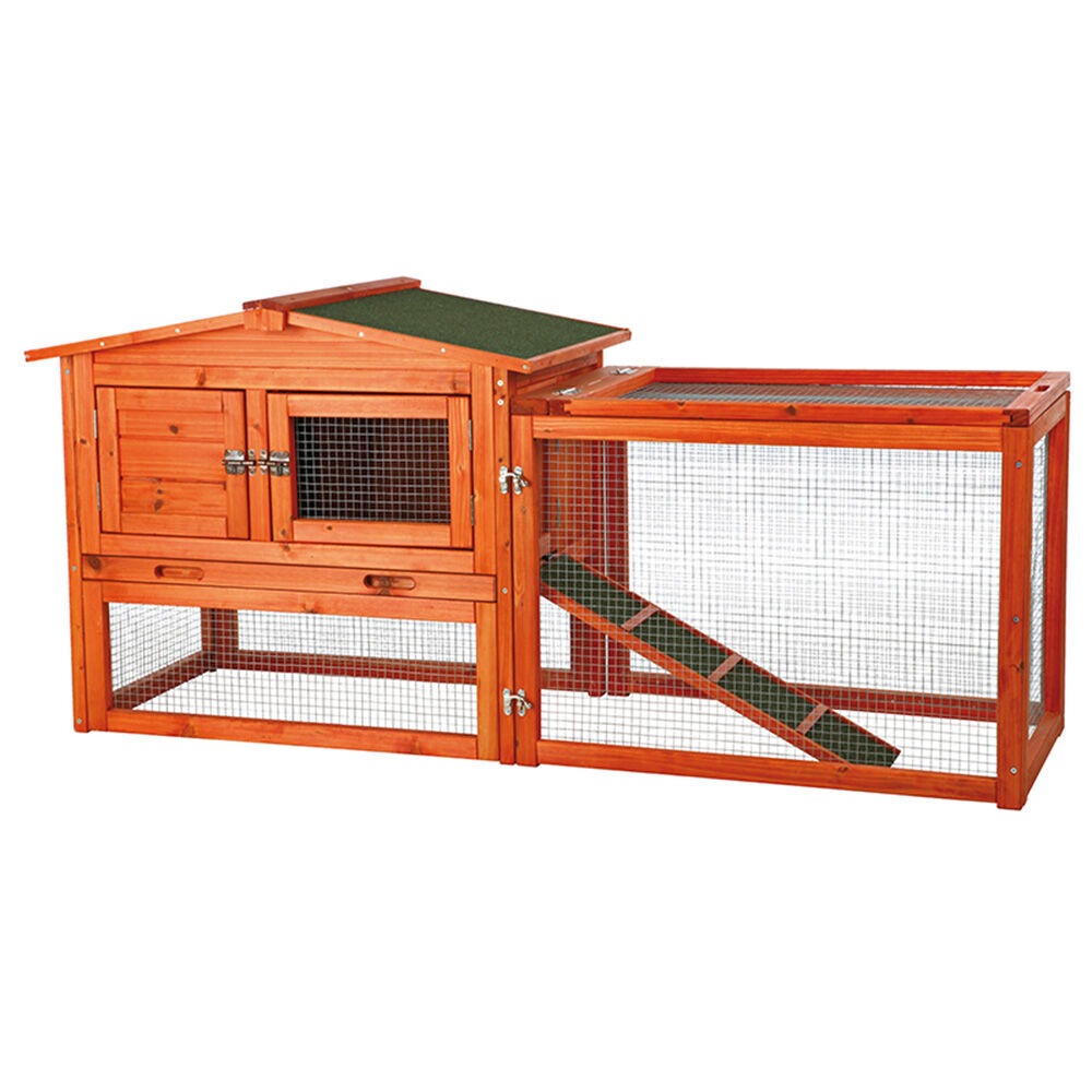 image of Natura Extra Small 2-Story Peaked Hinged Roof Rabbit Hutch