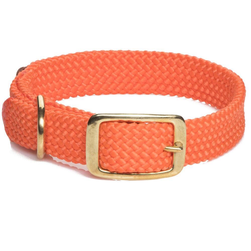 image of Orange Standard Double Braided Collar, 1 in x 18 in