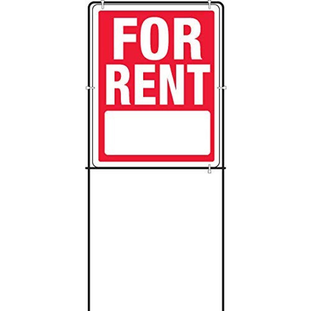image of SIY-213 for Rent Sign w/Frame, 15x18, White/Red