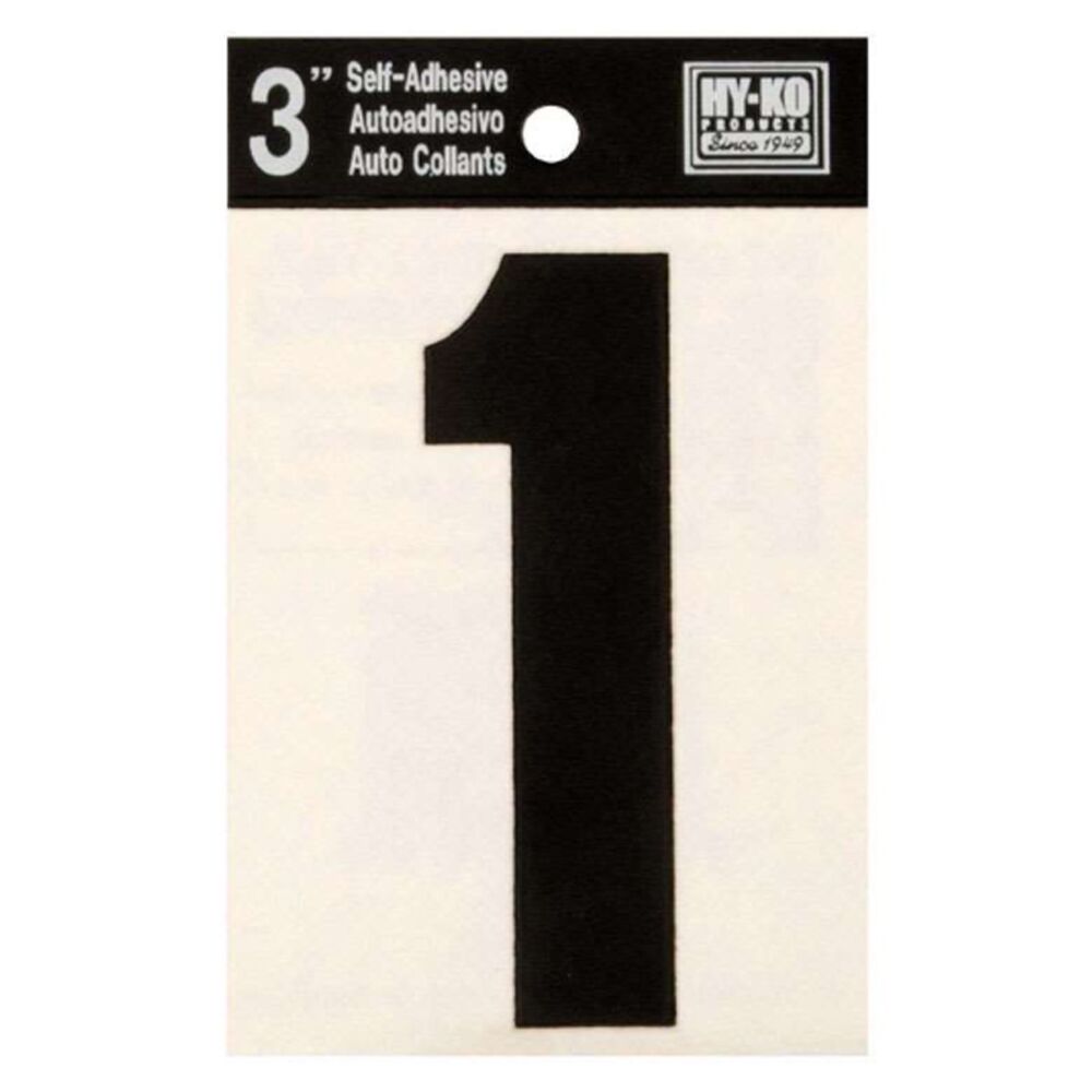 image of Black Vinyl Number 1 Self-Adhesive 