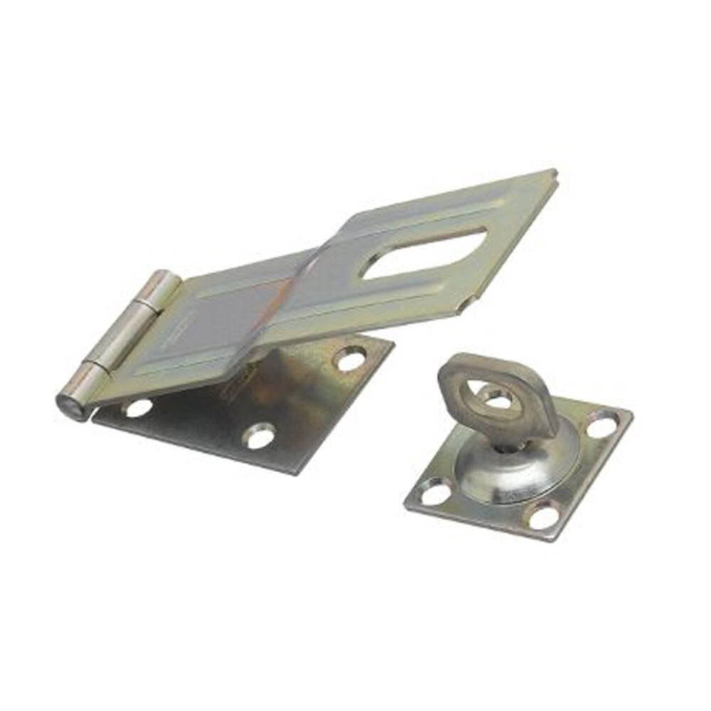 image of N102-962 Swivel Staple Safety Hasp 6 Inch Zinc Plated Steel