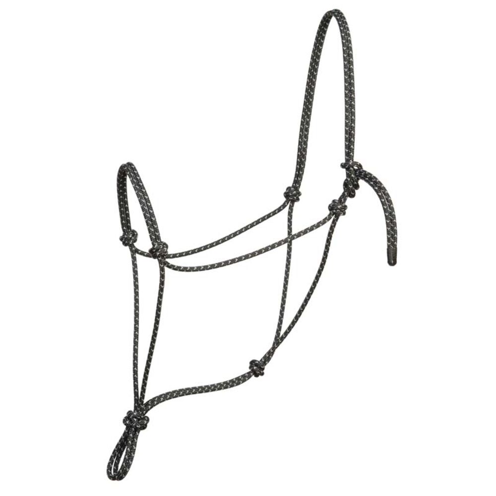 image of Silvertip Big Sky Rope Halter- Black/Silver, Average