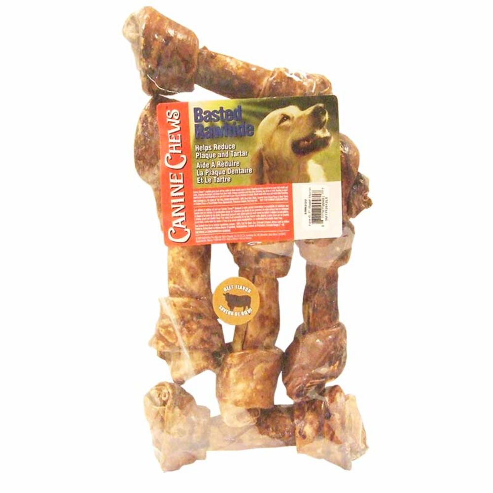 image of Beef Basted Rawhide 7-in Bone, 6 pack