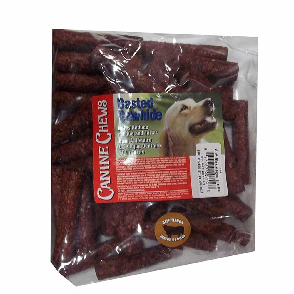 image of Beef Basted Rawhide Munchy Links, 2 lb