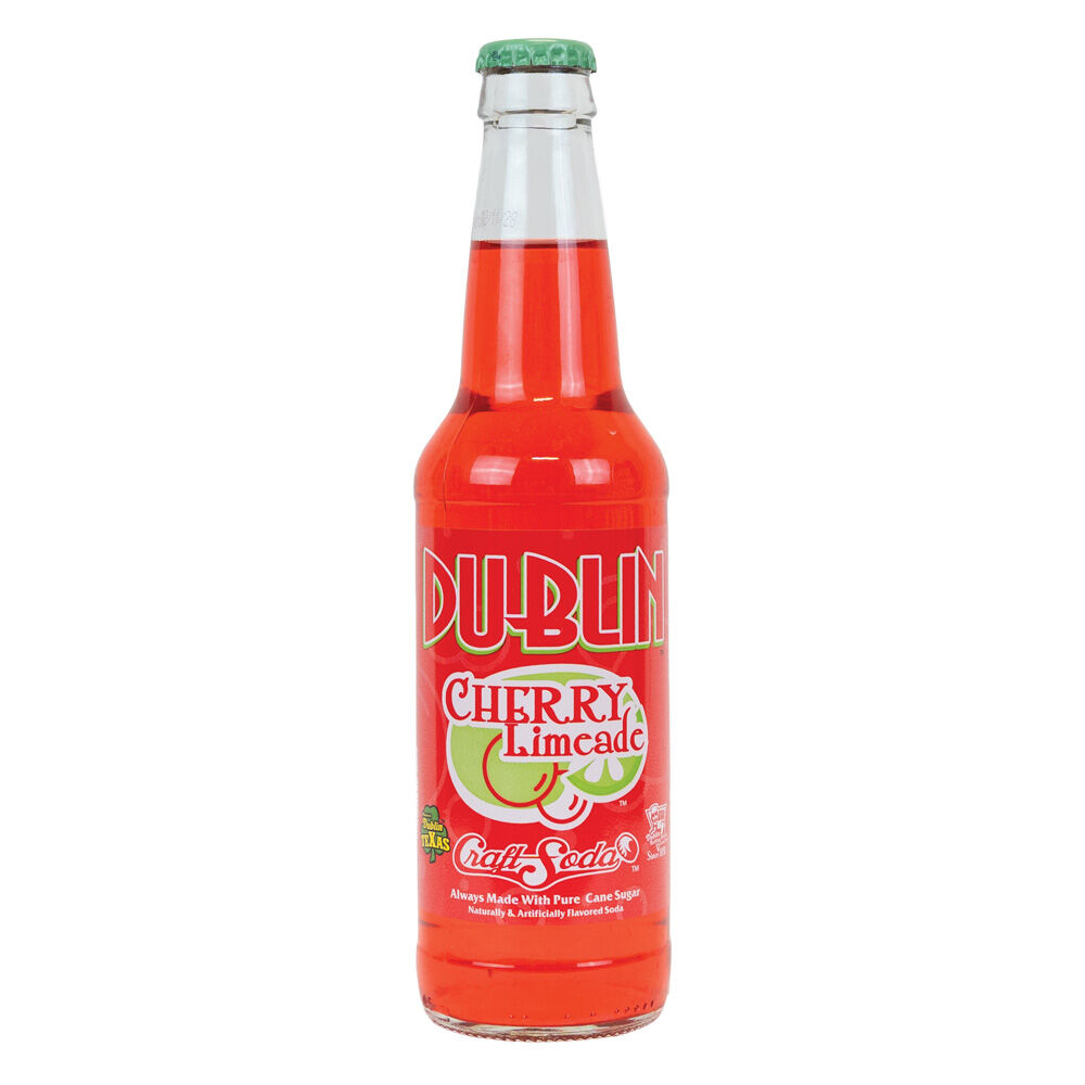 image of Cherry Limeade Glass Bottled Soda,  12 oz