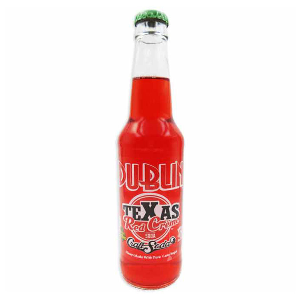 image of Retro Red Cream Glass Bottled Soda,  12 oz